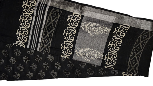 Linen Black saree