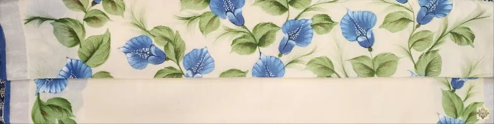 Hand Painted Saree with Blue Floral Design Saree